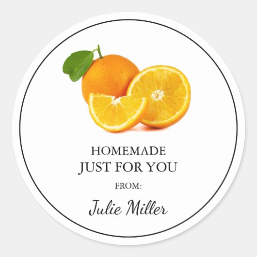 Fait maison juste pour vous étiquette orange (Devant)