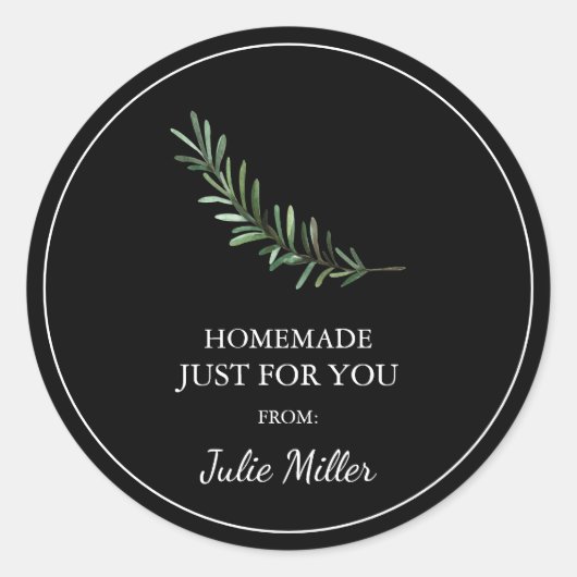 Fait maison juste pour vous étiquette romarin (Devant)