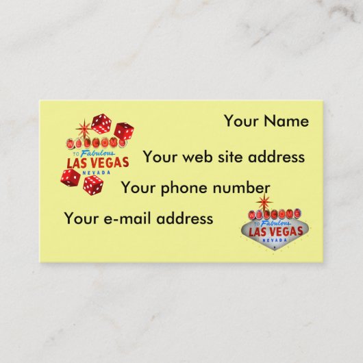 Faites bon accueil à Las Vegas au carte de visite (Devant)