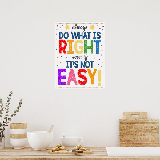 Faites ce qui est juste poster en classe (Cuisine)