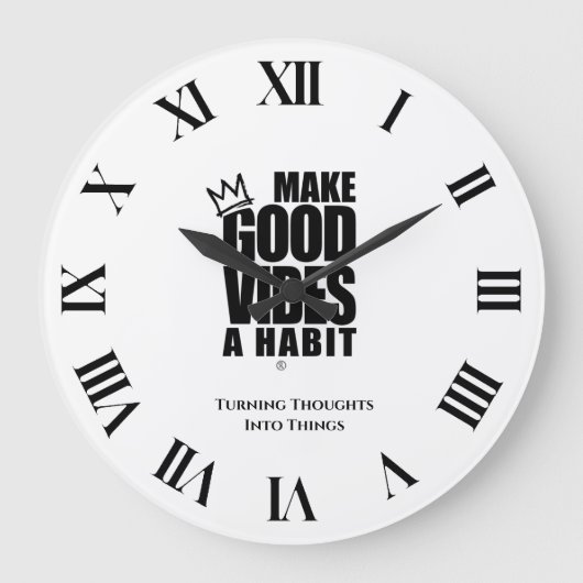 FAITES DE GOOD VIBES UN HABIT | Horloge murale acr (Recto)