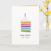 Faites des souhaits manger carte de gâteau (Fleur jaune)