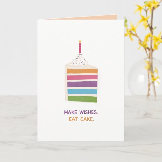 Faites des souhaits manger carte de gâteau (Fleur jaune)