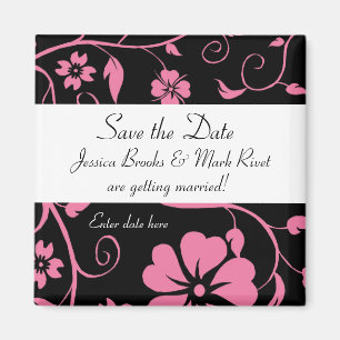 Faites gagner la date - aimant floral de mariage