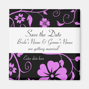 Faites gagner la date - aimant floral de mariage