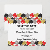 Faites gagner la date épousant la carte de casino (Devant / Derrière)