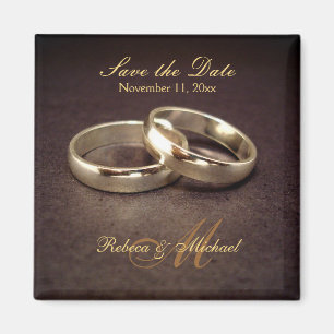 Faites gagner la date - magnet d'alliance d'or