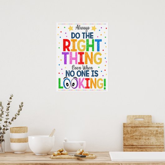 Faites la bonne chose Rainbow Classroom Poster (Cuisine)