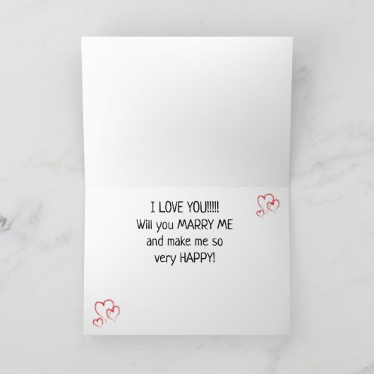 FAITES-MOI "SI HEUREUX" & **MARRY ME*** CARTE (Intérieur)