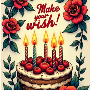 Faites NIER VOTRE SOUHAIT D'Anniversaire Carte Fée
