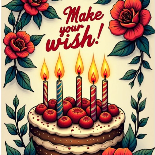 Faites NIER VOTRE SOUHAIT D'Anniversaire Carte Fée