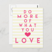 Faites plus de ce que vous aimez, Carte Postale In (Devant / Derrière)