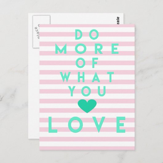 Faites plus de ce que vous aimez, Carte Postale In (Devant / Derrière)