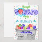 Faites trempette, invitation d'anniversaire de bal (Devant / Derrière)