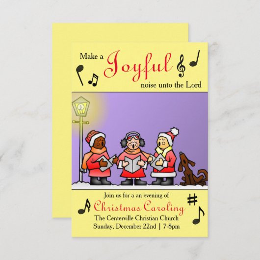 Faites un bruit joyeux - 3x5 Caroling Invitation (Devant / Derrière)