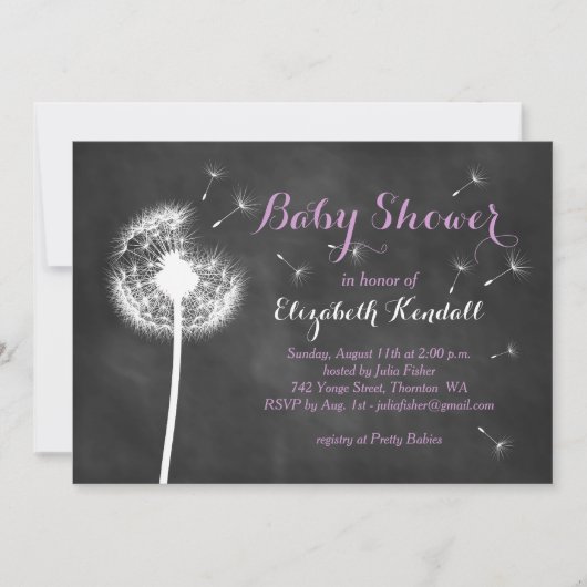 Faites un souhait ! Invitation de baby shower (Devant)