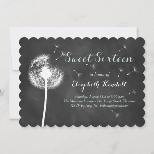 Faites un souhait ! Invitation de sweet sixteen (Devant)