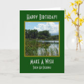 Faites un souhait pêchant la carte d'anniversaire (Fleur jaune)