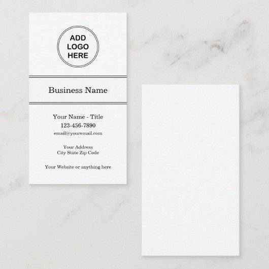 Faites vos propres Cartes de visite de logo (Devant / Derrière)