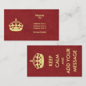 Faites vos propres garder le carte de visite calme (Devant / Derrière)