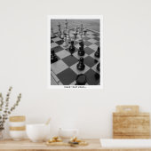 "Faites votre mouvement..." Échecs B&W poster (Cuisine)
