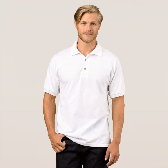 Polo Gildan en jersey, Blanc