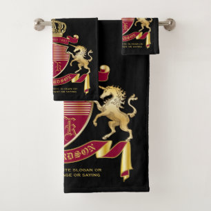 Faites votre propre blason Red Gold Unicorn Emblem