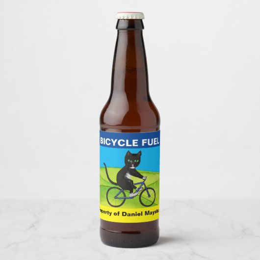 Faites votre propre chat étiquette de bière à vélo (Devant)