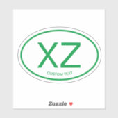 Faites votre propre code pays ovale autocollants d (Feuille)