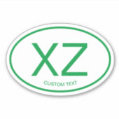 Faites votre propre code pays ovale autocollants d (Devant)