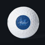 Faites votre propre nom monogramme balles de golf<br><div class="desc">Boules de golf monogram de nom bleu personnalisées pour hommes et femmes. Boules de golf monogrammées avec typographie stylisée. Jeu de balle de golf personnalisé avec votre texte élégant. Modèle personnalisable avec nom personnalisé et lettres initiales monogrammées. Un cadeau d'anniversaire élégant pour les golfeurs et les amateurs de golf. Convient...</div>