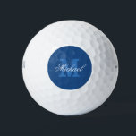 Faites votre propre nom monogramme balles de golf<br><div class="desc">Boules de golf monogram de nom bleu personnalisées pour hommes et femmes. Boules de golf monogrammées avec typographie stylisée. Jeu de balle de golf personnalisé avec votre texte élégant. Modèle personnalisable avec nom personnalisé et lettres initiales monogrammées. Un cadeau d'anniversaire élégant pour les golfeurs et les amateurs de golf. Convient...</div>
