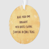 Faites votre propre ornement avec citation ou dire (devant)