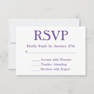 Faites votre propre RSVP violet et blanc