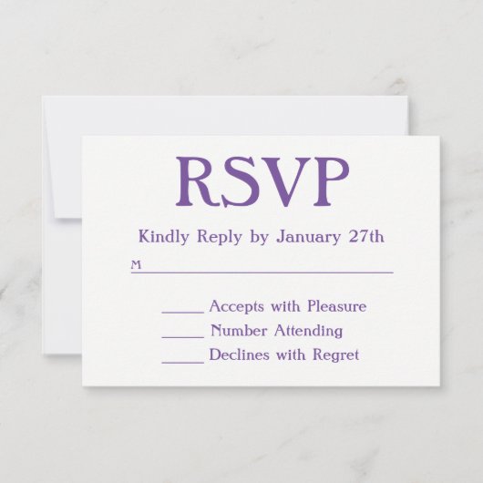 Faites votre propre RSVP violet et blanc (Devant)