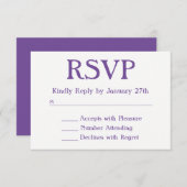 Faites votre propre RSVP violet et blanc (Devant / Derrière)