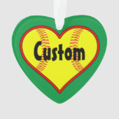 Faites votre propre Softball Heart Ornament de Noë (dos)