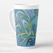 Faith Angel Word Art Custom Latte Mok Cup (Linkerhoek)