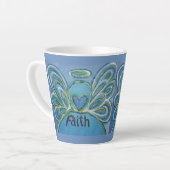 Faith Angel Word Art Custom Latte Mug Cup (Angle gauche)