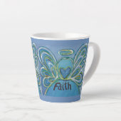 Faith Angel Word Art Custom Latte Mug Cup (Angle droit)