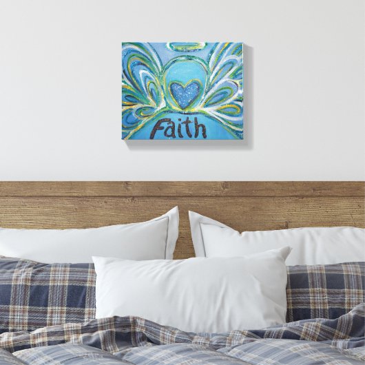 Faith Angel Word Art Peinture Toile Enveloppée (Insitu(Chambre))