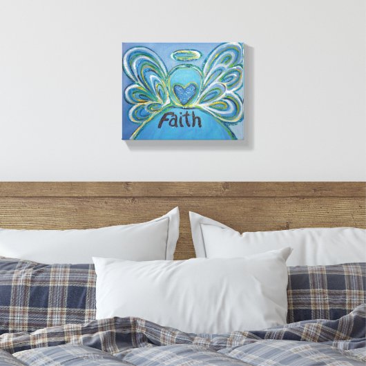 Faith Angel Word Art Peinture Toile Enveloppée (Insitu(Chambre))