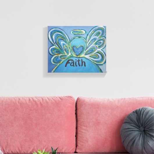 Faith Angel Word Art Peinture Toile Enveloppée (Insitu(Salon))