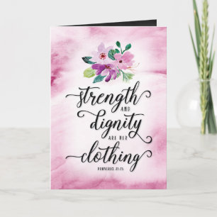 Faith Bday, Sterkte & Waardigheid zijn haar kledin Kaart
