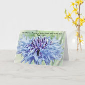 Faith Bible Verse Blue Flower Note Kaart (Gele Bloem)