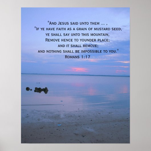 Faith Bible Verse Inspiration Ocean Poster (Devant)
