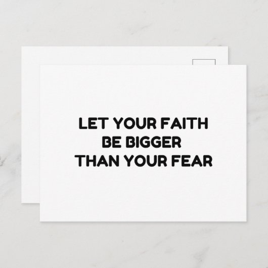 Faith Bigger Than Fear Briefkaart (Voorkant / Achterkant)