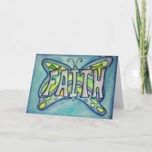 Faith Blue Butterfly Art Greeting ou cartes de not