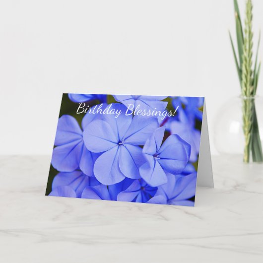 Faith Blue Flowers Carte Anniversaire (Devant)