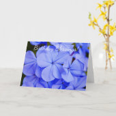 Faith Blue Flowers Verjaardag Kaart (Gele Bloem)